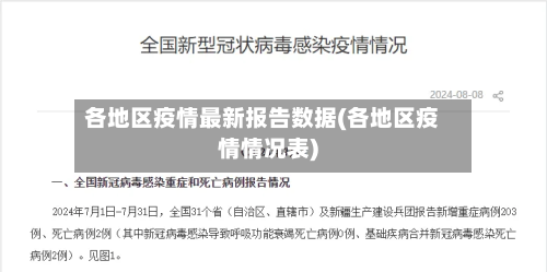 各地区疫情最新报告数据(各地区疫情情况表)