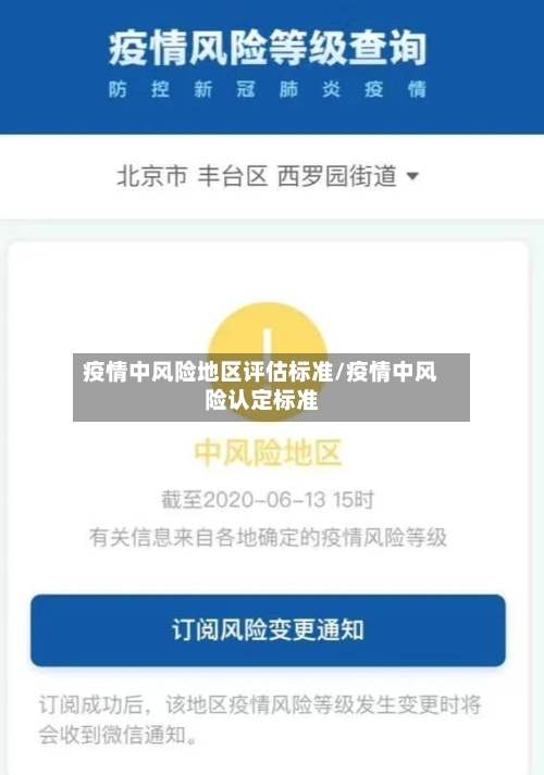 疫情中风险地区评估标准/疫情中风险认定标准