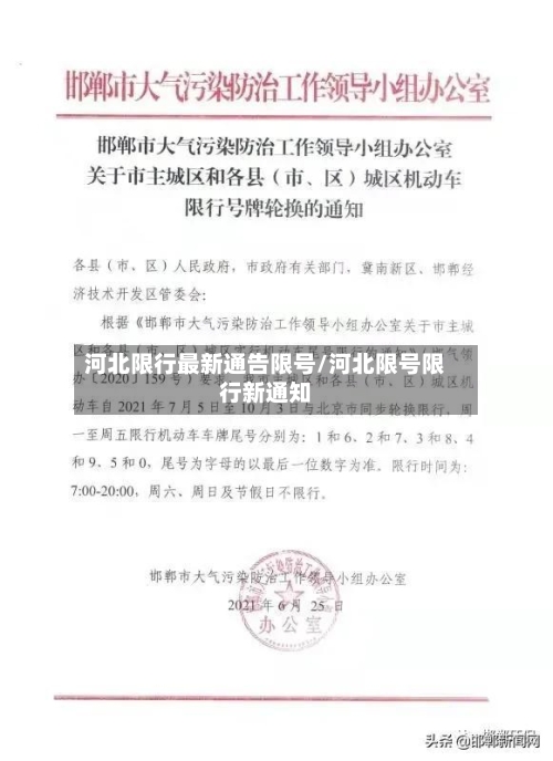 河北限行最新通告限号/河北限号限行新通知