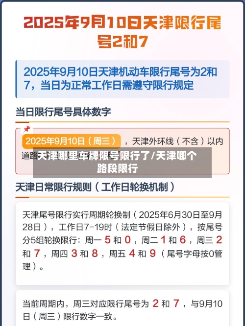 天津哪里车牌限号限行了/天津哪个路段限行