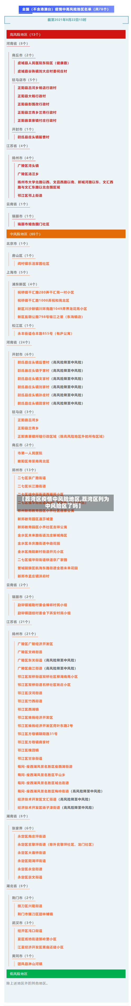 【荔湾区疫情中风险地区,荔湾区列为中风险区了吗】