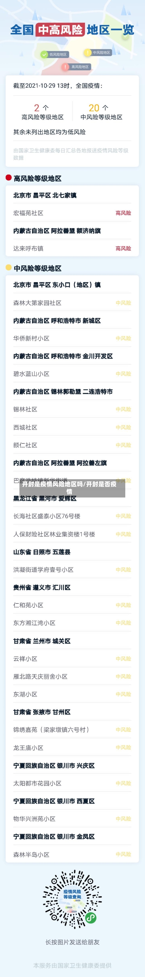 开封是疫情风险地区吗/开封是否疫情