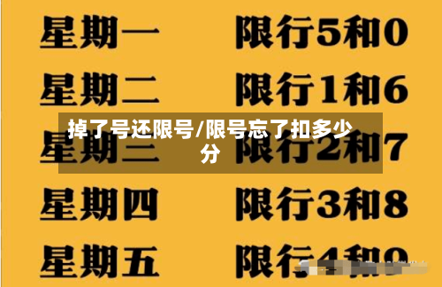 掉了号还限号/限号忘了扣多少分