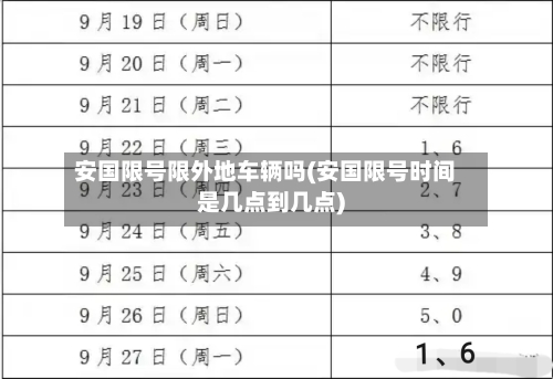 安国限号限外地车辆吗(安国限号时间是几点到几点)