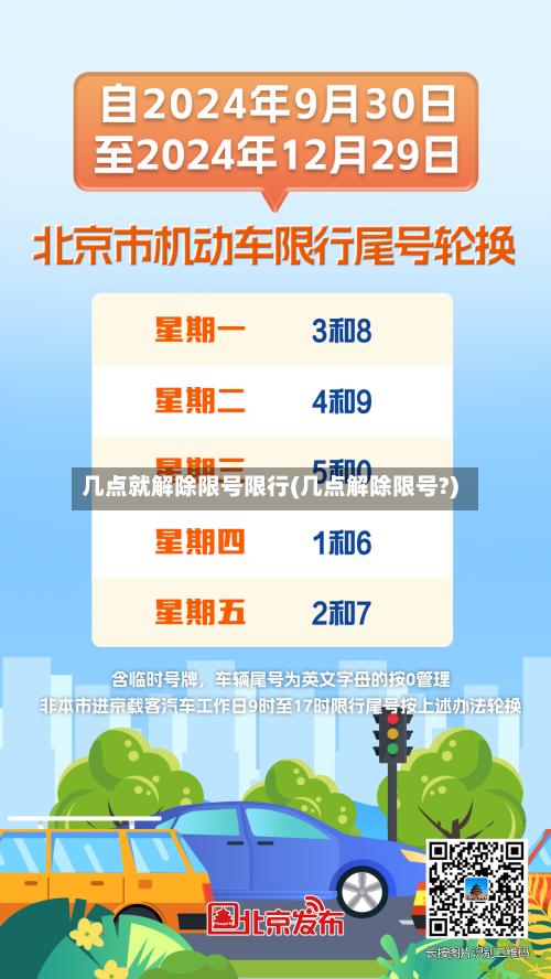 几点就解除限号限行(几点解除限号?)