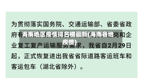 海南地区疫情排名榜最新(海南各地疫情)