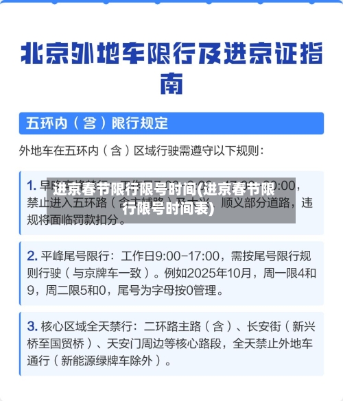 进京春节限行限号时间(进京春节限行限号时间表)