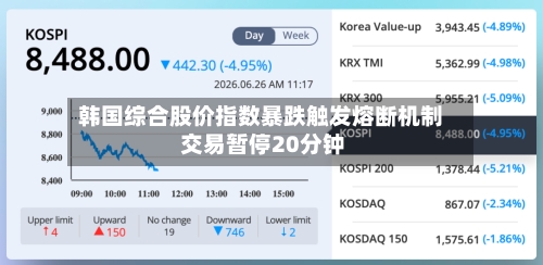 韩国综合股价指数暴跌触发熔断机制 交易暂停20分钟