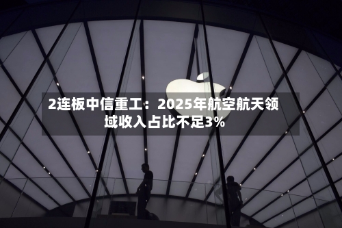 2连板中信重工:2025年航空航天领域收入占比不足3%