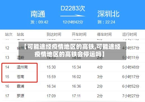 【可能途经疫情地区的高铁,可能途经疫情地区的高铁会停运吗】