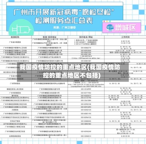 我国疫情防控的重点地区(我国疫情防控的重点地区不包括)