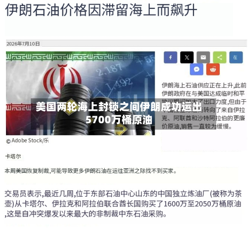 美国两轮海上封锁之间伊朗成功运出5700万桶原油-第1张图片