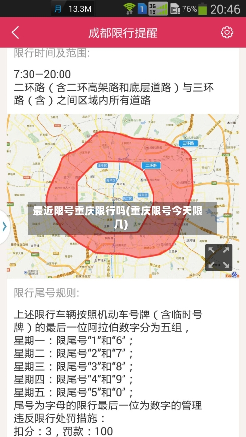 最近限号重庆限行吗(重庆限号今天限几)