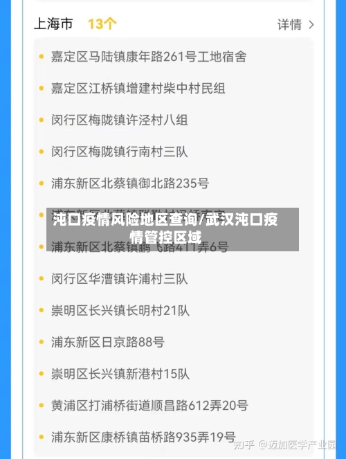 沌口疫情风险地区查询/武汉沌口疫情管控区域