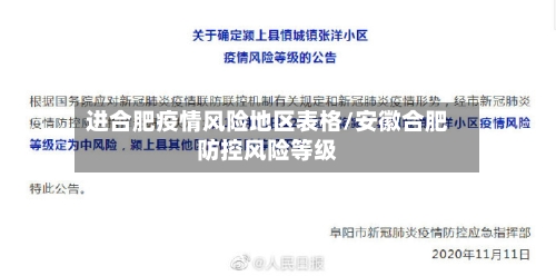 进合肥疫情风险地区表格/安徽合肥防控风险等级
