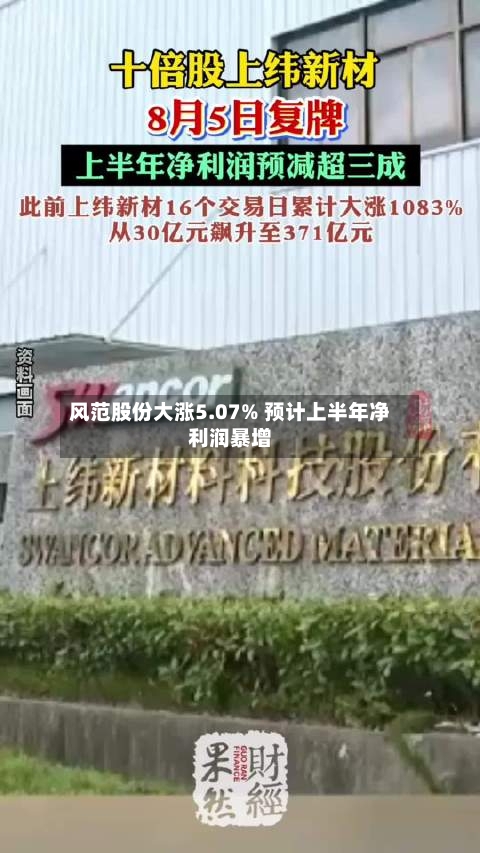 风范股份大涨5.07% 预计上半年净利润暴增