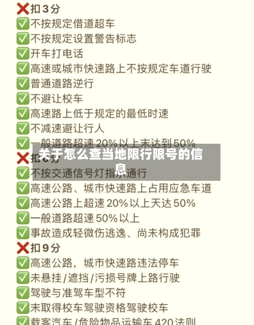 关于怎么查当地限行限号的信息