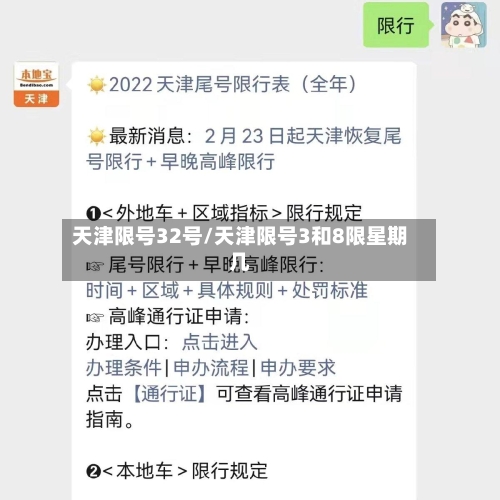 天津限号32号/天津限号3和8限星期几