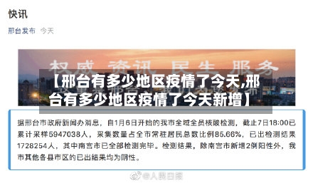 【邢台有多少地区疫情了今天,邢台有多少地区疫情了今天新增】