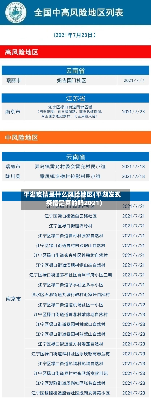 平湖疫情是什么风险地区(平湖发现疫情是真的吗2021)