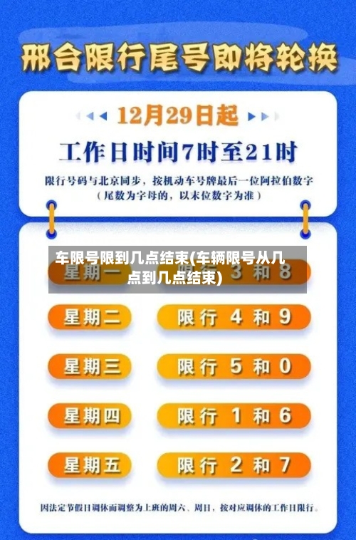 车限号限到几点结束(车辆限号从几点到几点结束)