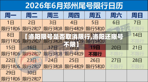 【洛阳限号是否取消限行,洛阳还限号不限】