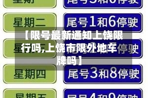 【限号最新通知上饶限行吗,上饶市限外地车牌吗】