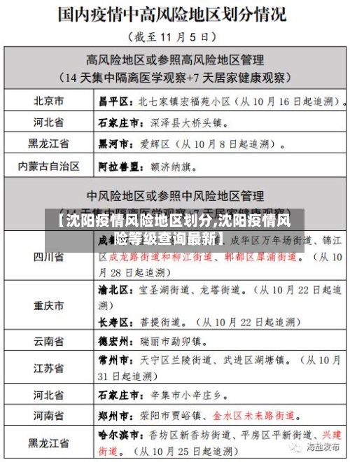 【沈阳疫情风险地区划分,沈阳疫情风险等级查询最新】