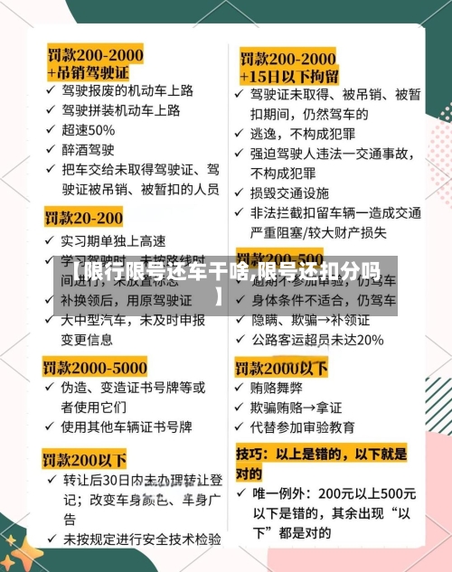 【限行限号还车干啥,限号还扣分吗】