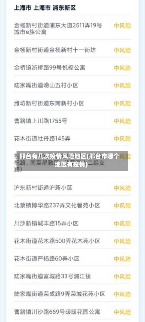 邢台有几次疫情风险地区(邢台市哪个地区有疫情)