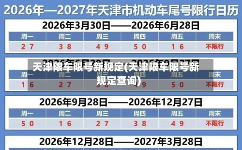 天津限车限号新规定(天津限车限号新规定查询)