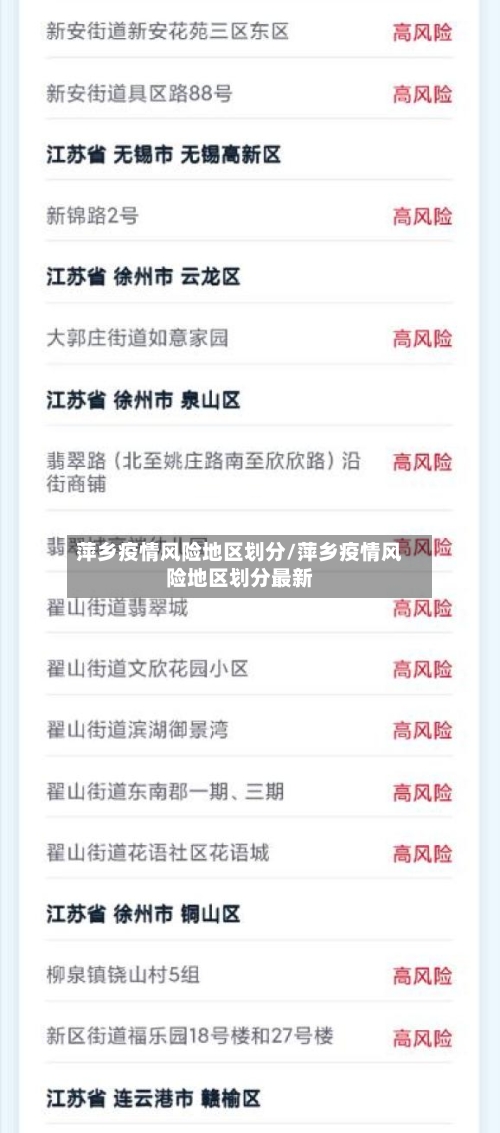 萍乡疫情风险地区划分/萍乡疫情风险地区划分最新