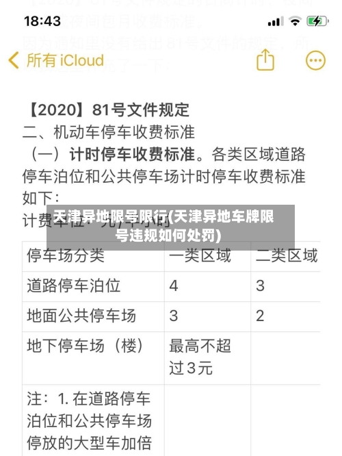 天津异地限号限行(天津异地车牌限号违规如何处罚)