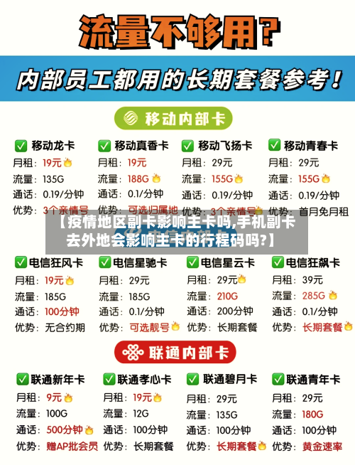 【疫情地区副卡影响主卡吗,手机副卡去外地会影响主卡的行程码吗?】