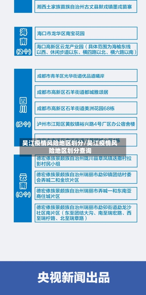 吴江疫情风险地区划分/吴江疫情风险地区划分查询