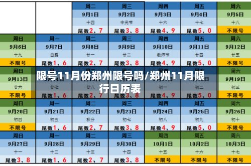 限号11月份郑州限号吗/郑州11月限行日历表