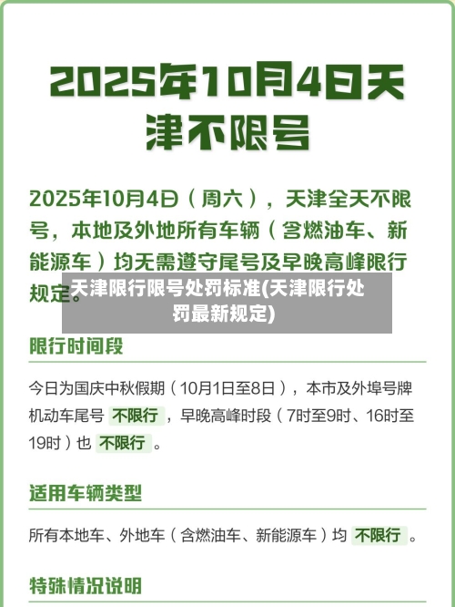 天津限行限号处罚标准(天津限行处罚最新规定)