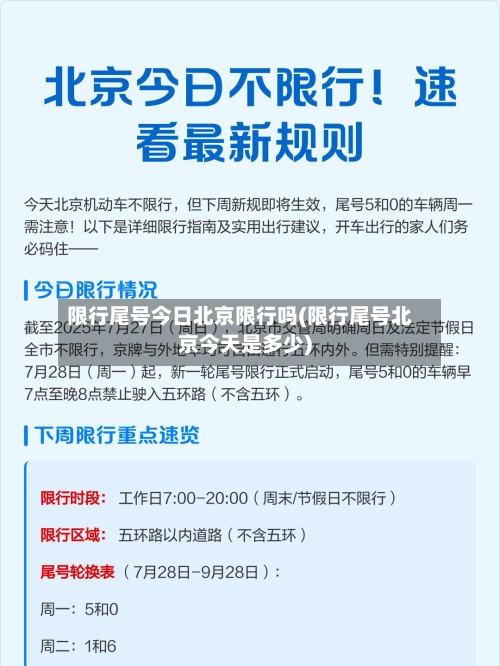 限行尾号今日北京限行吗(限行尾号北京今天是多少)