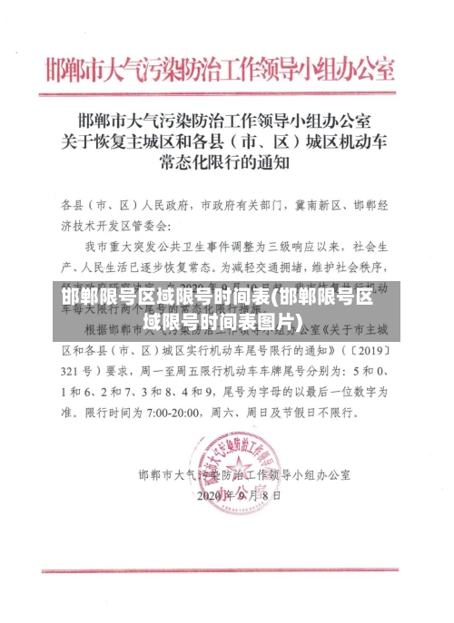 邯郸限号区域限号时间表(邯郸限号区域限号时间表图片)