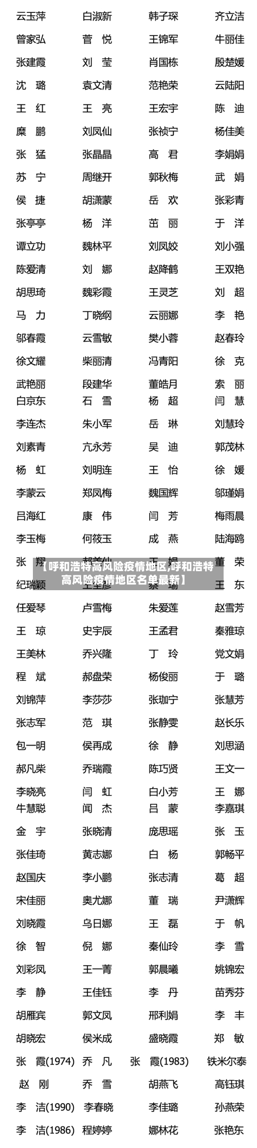 【呼和浩特高风险疫情地区,呼和浩特高风险疫情地区名单最新】