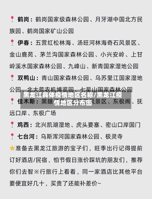 黑龙江具体疫情地区名称/黑龙江疫情地区分布图