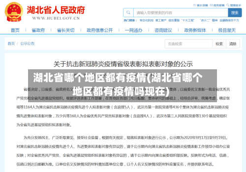 湖北省哪个地区都有疫情(湖北省哪个地区都有疫情吗现在)