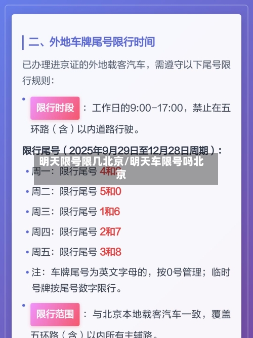 明天限号限几北京/明天车限号吗北京