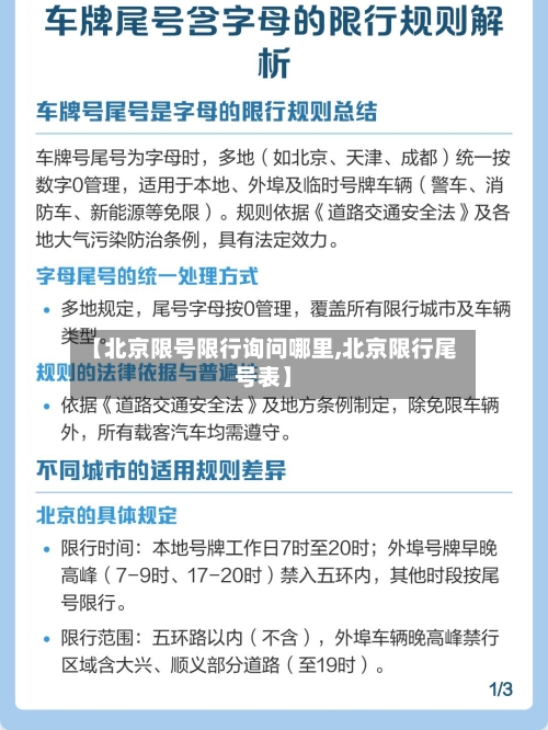 【北京限号限行询问哪里,北京限行尾号表】