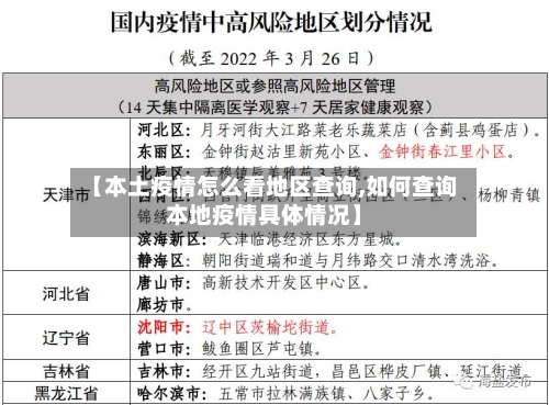 【本土疫情怎么看地区查询,如何查询本地疫情具体情况】