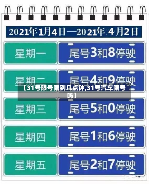 【31号限号限到几点钟,31号汽车限号吗】