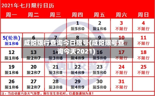 咸阳限行查询今日限号(咸阳限号查询今天2021)