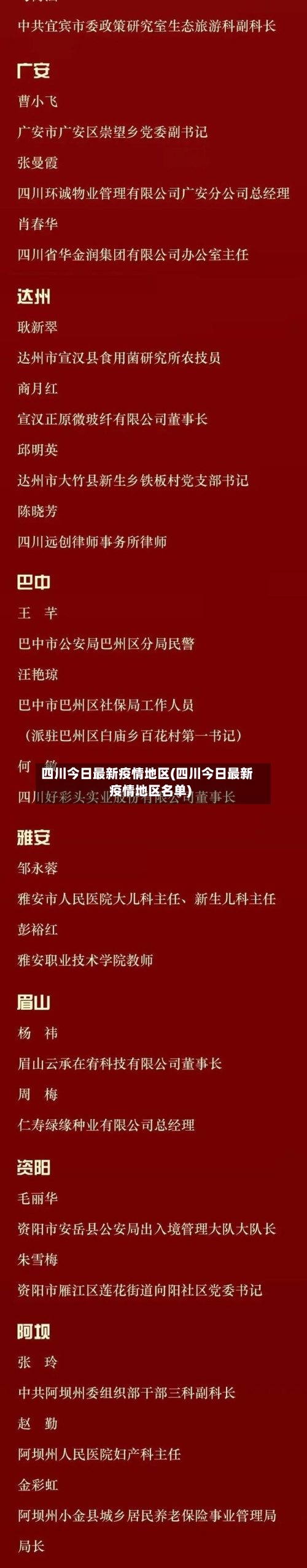 四川今日最新疫情地区(四川今日最新疫情地区名单)