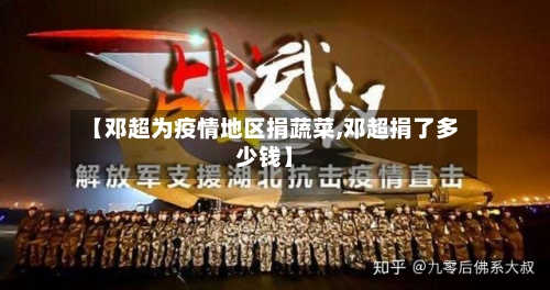 【邓超为疫情地区捐蔬菜,邓超捐了多少钱】