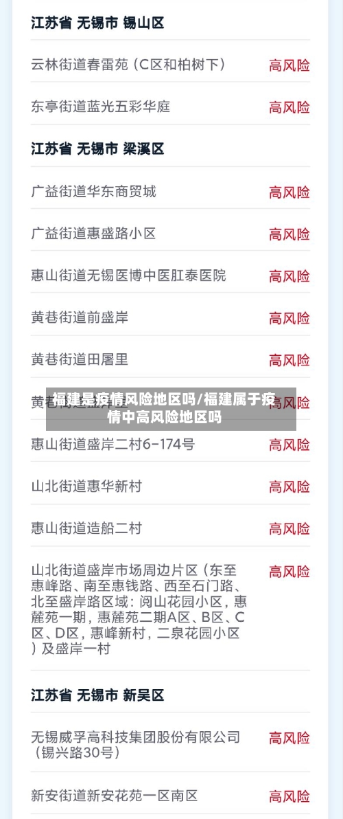 福建是疫情风险地区吗/福建属于疫情中高风险地区吗